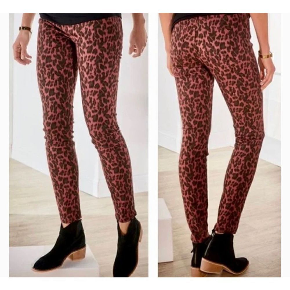Soft Surroundings Ultimate High-rise Leopard Skinny Jeans Women’s Size 2